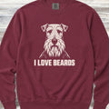 Airedale I Love Beards Sweatshirt - Crimson
