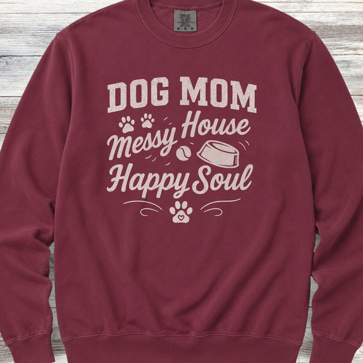 Dog Mom Happy Soul Sweatshirt - Crimson