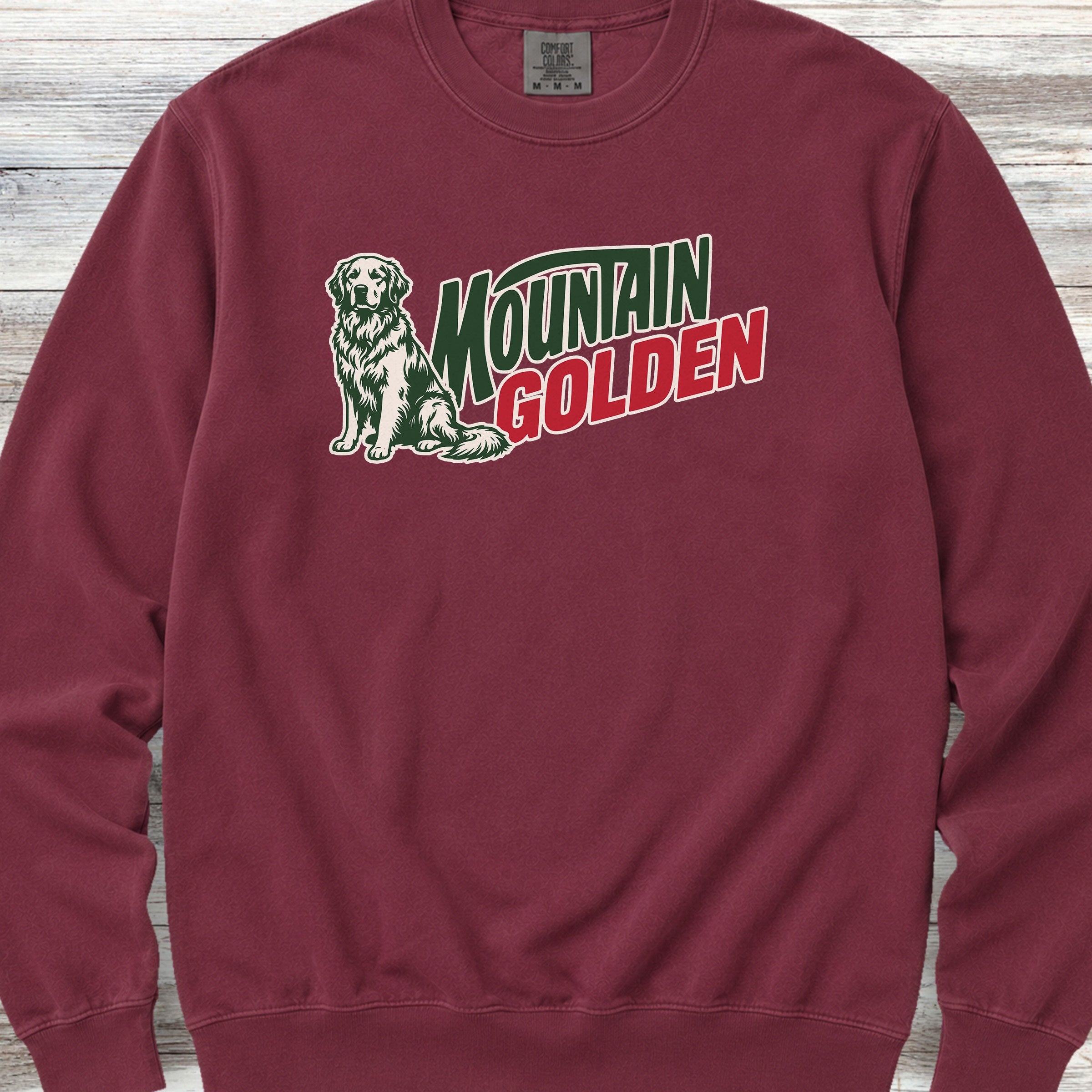 Golden Retriever Mountain Golden Sweatshirt - Crimson