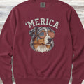 Australian Shepherd 'Merica Sweatshirt - Crimson