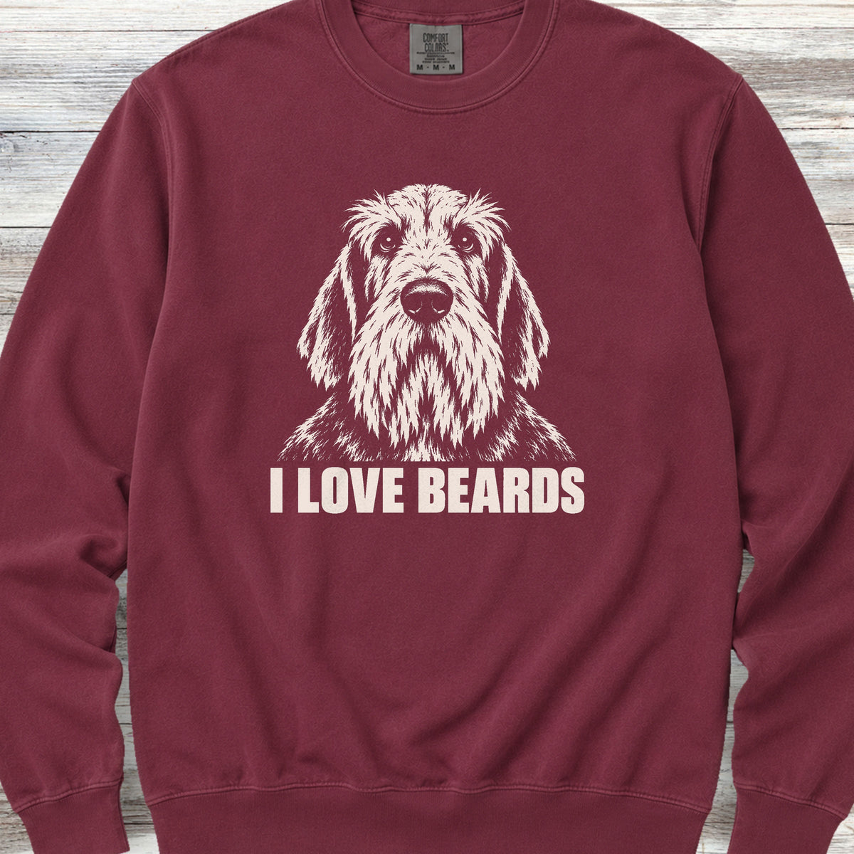 Spinone Italiano I Love Beards Sweatshirt - Crimson