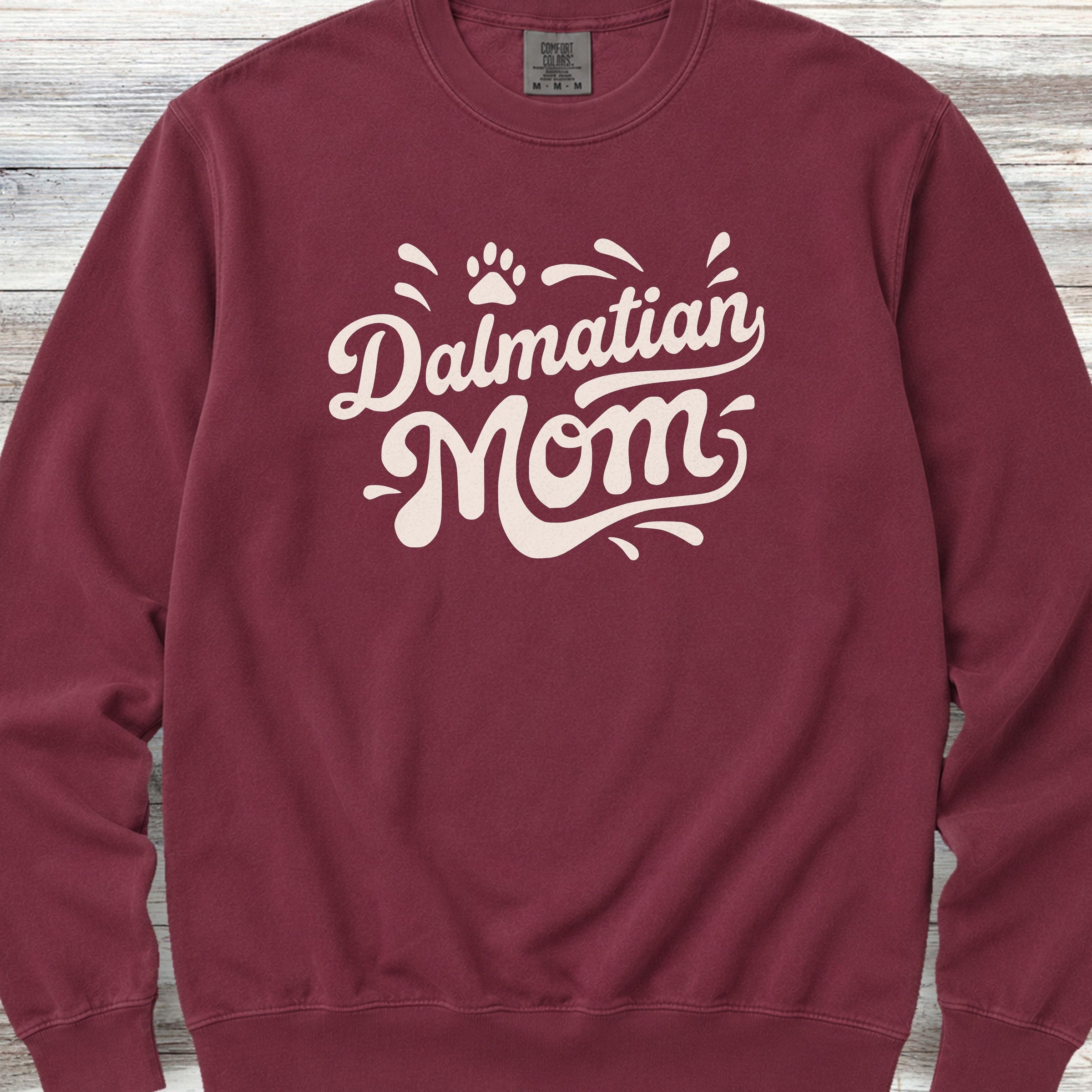 Dalmatian Groovy Mom Sweatshirt - Crimson