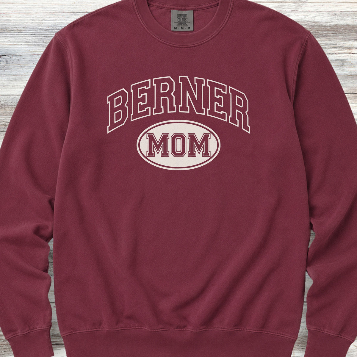 Bernese Mountain Dog University Mom Sweatshirt - Crimson