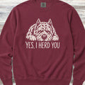 Bouvier Cropped Herd You Sweatshirt - Crimson