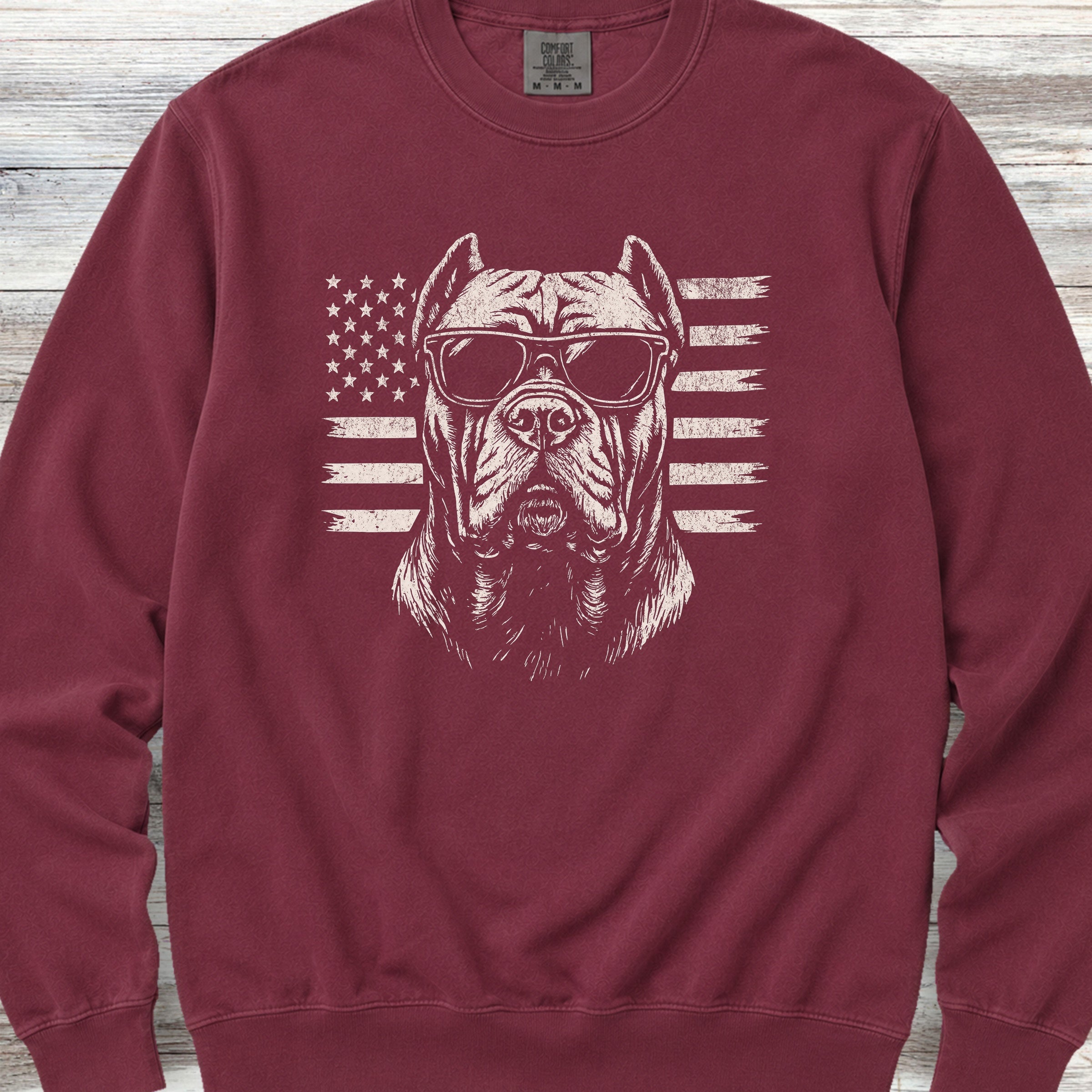 Cane Corso Flag Sweatshirt - Crimson