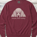 Poodle White Nope Sweatshirt - Crimson