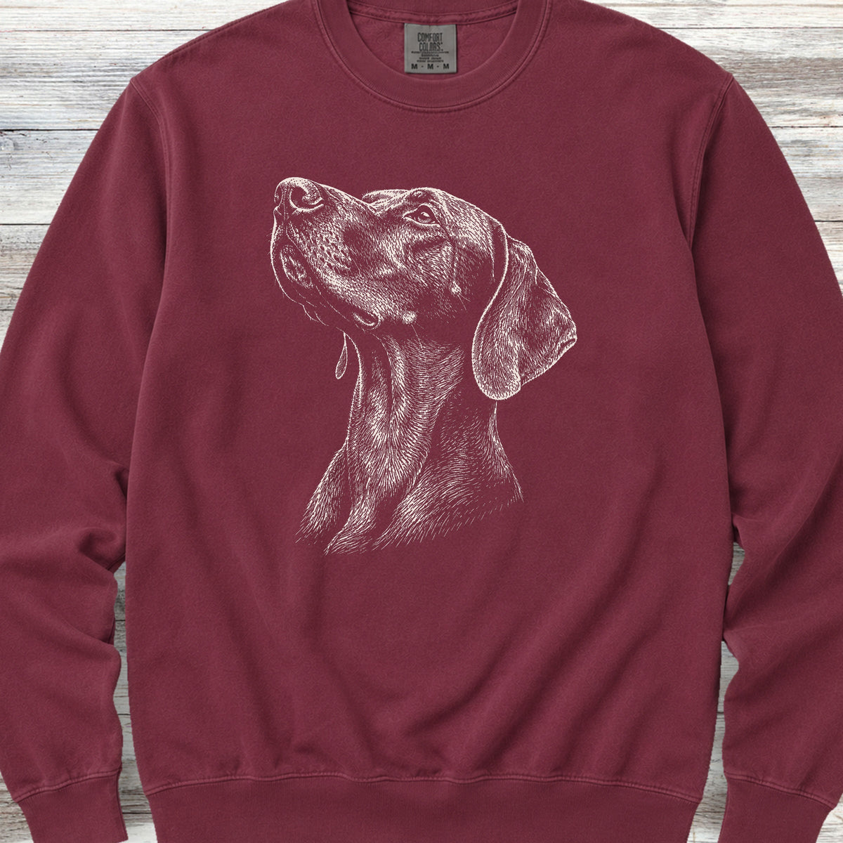 Weimaraner Loyalty Sweatshirt - Crimson