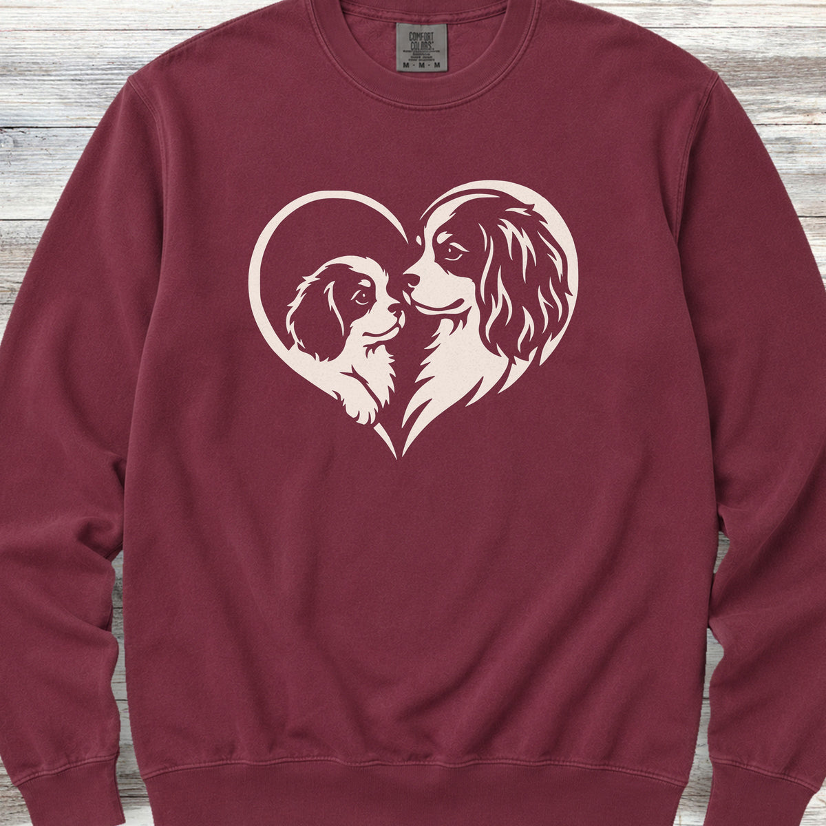Cavalier King Charles Heart Bond Sweatshirt - Crimson