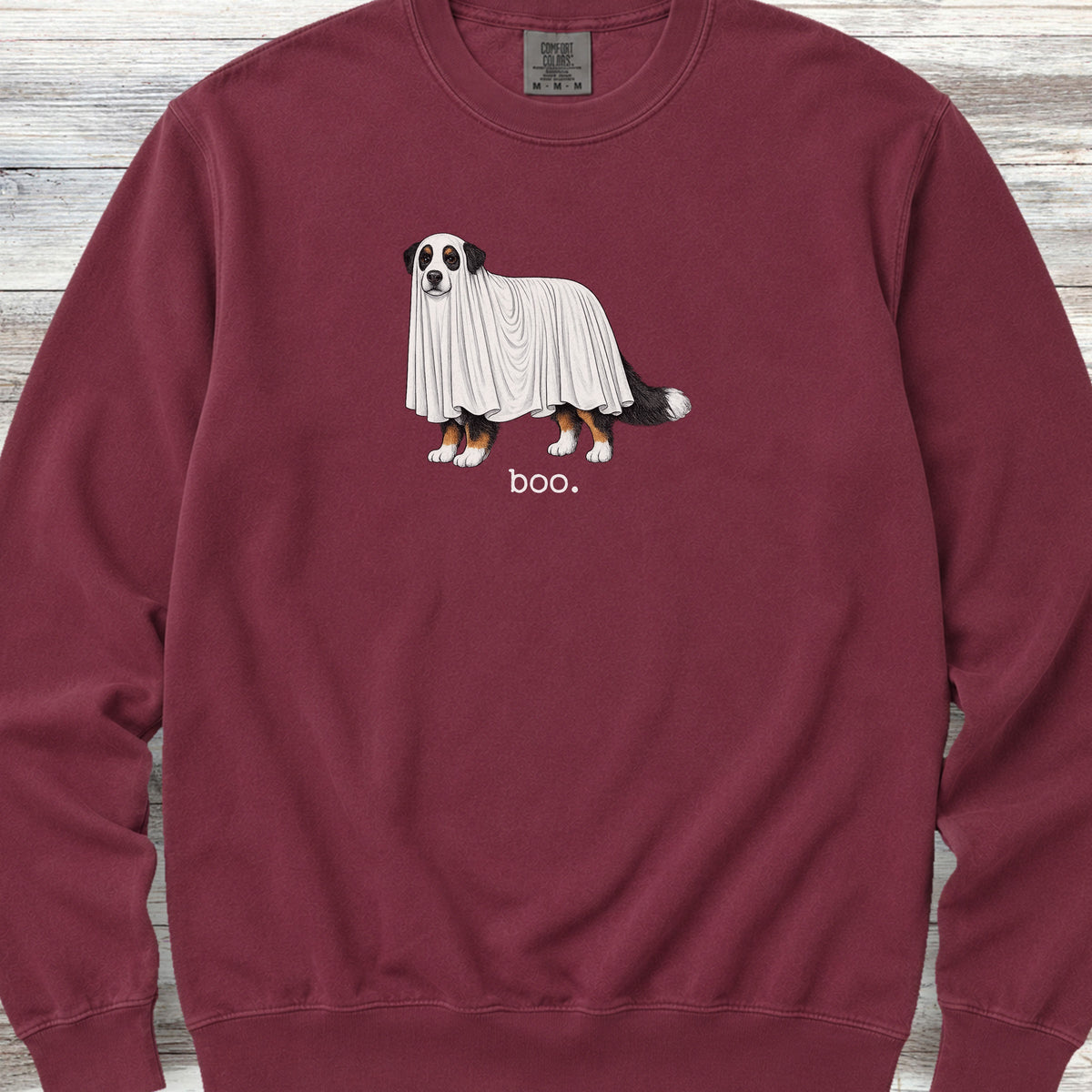Bernese Mountain Dog Boo Sweatshirt - Crimson