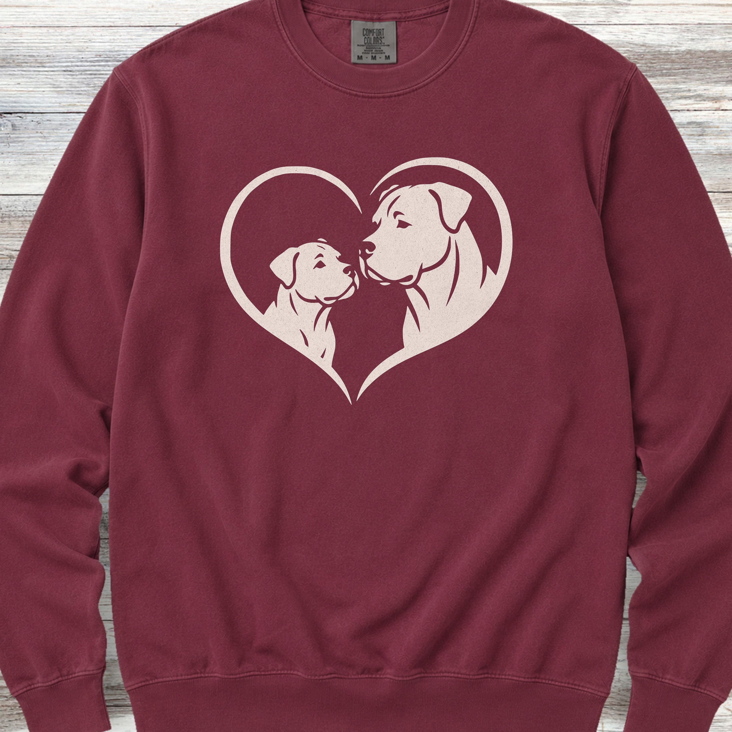 Cane Corso Heart Bond Natural Sweatshirt - Crimson