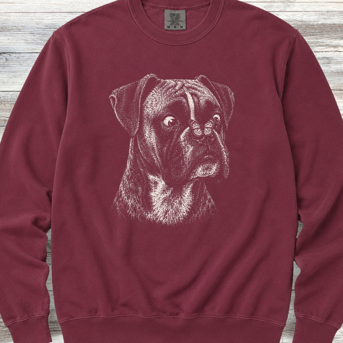 Boxer Butterfly Sweatshirt - Crimson
