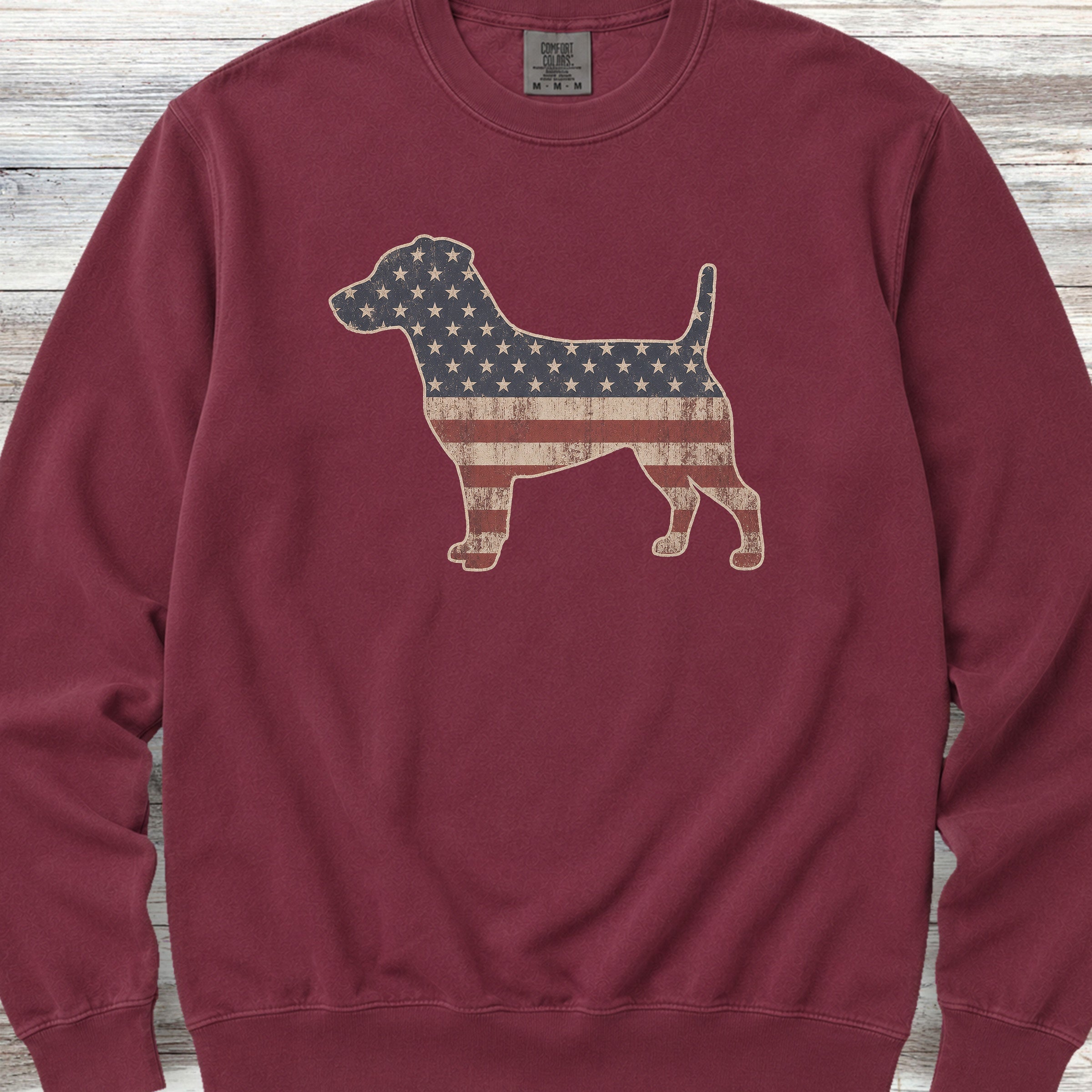 Jack Russell Vintage USA Sweatshirt - Crimson