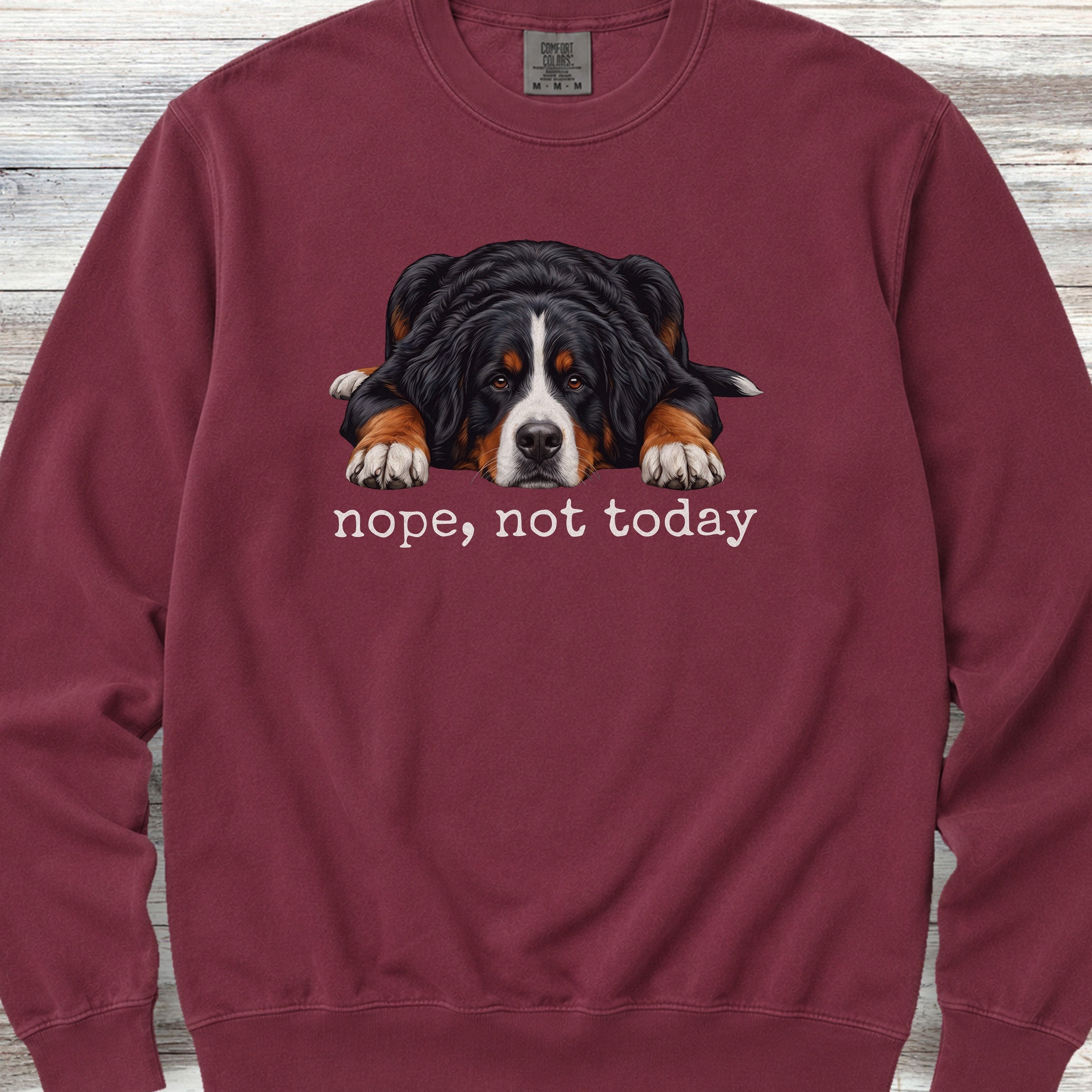 Swiss Mountain Dog Nope Sweatshirt - Crimson