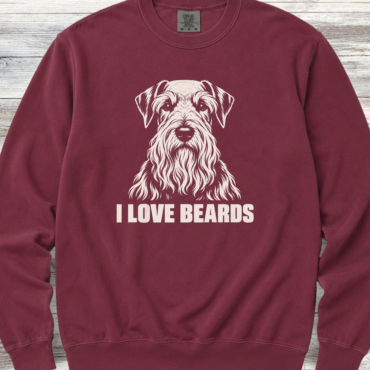 Cesky Terrier I Love Beards Sweatshirt - Crimson