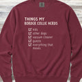 Border Collie Herding List Sweatshirt - Crimson