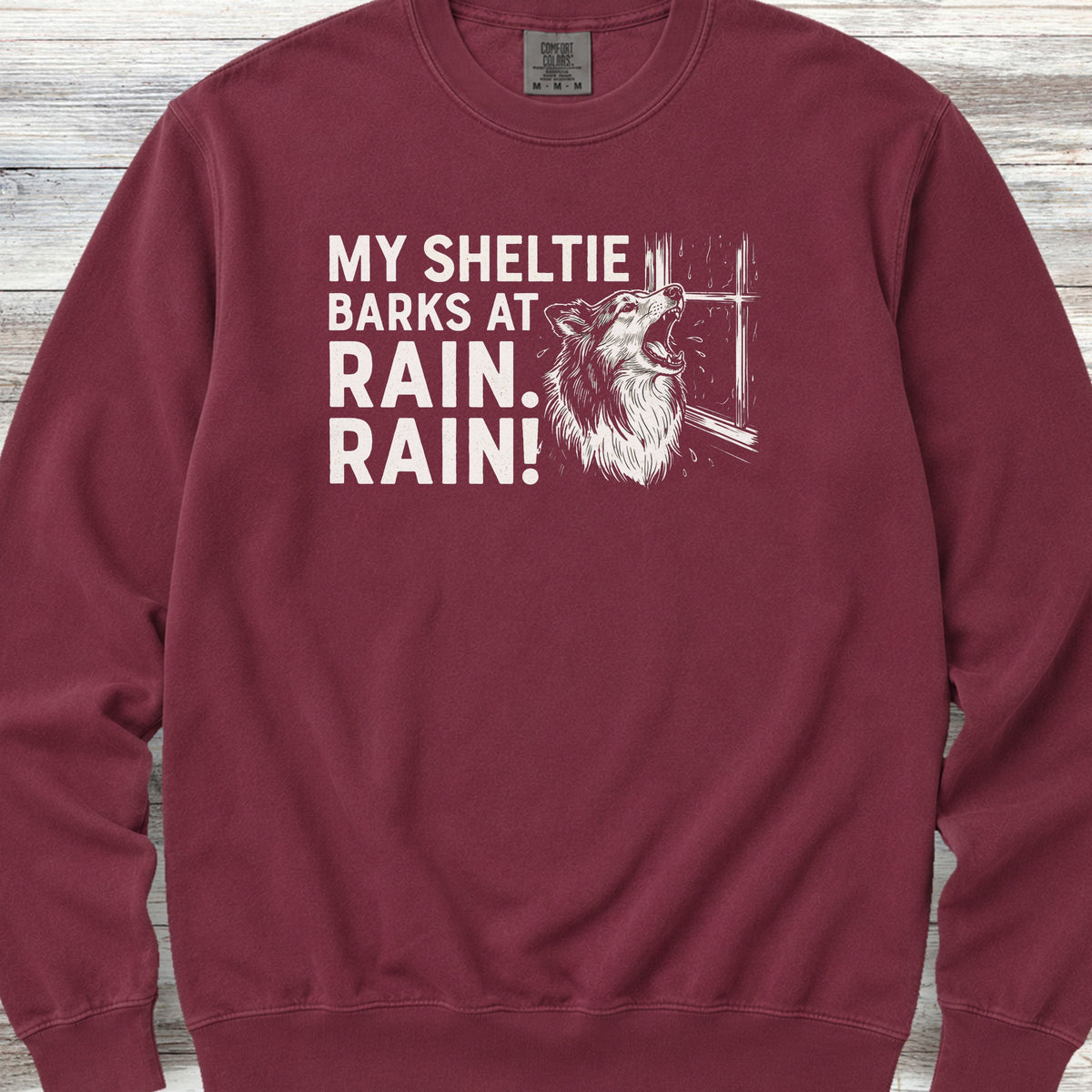 Shetland Sheepdog Rain Sweatshirt - Crimson