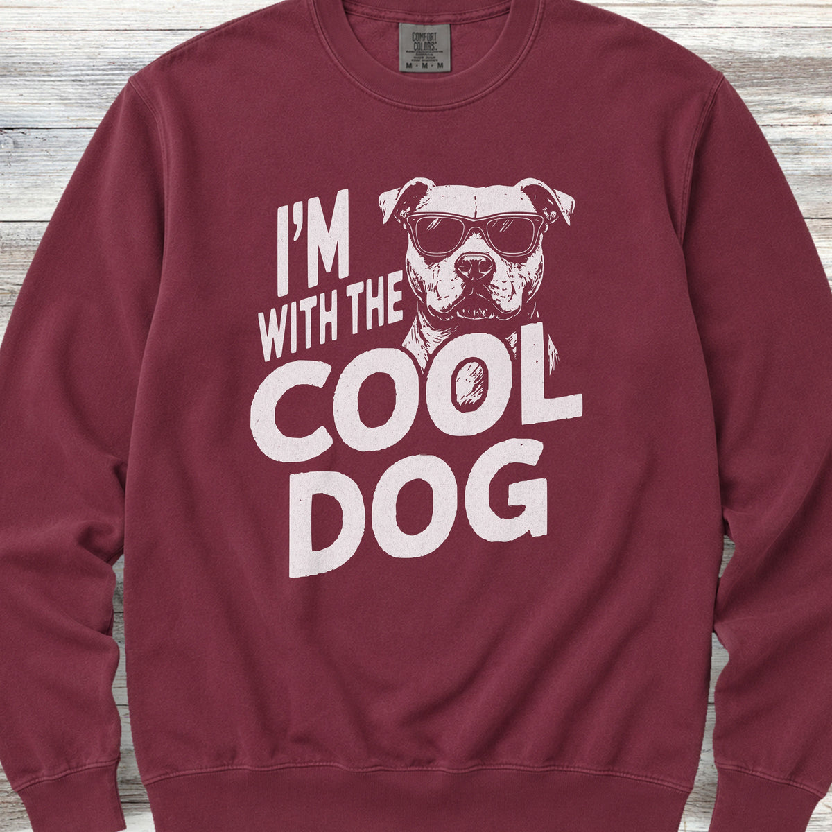 Pit Bull Cool Dog Sweatshirt - Crimson