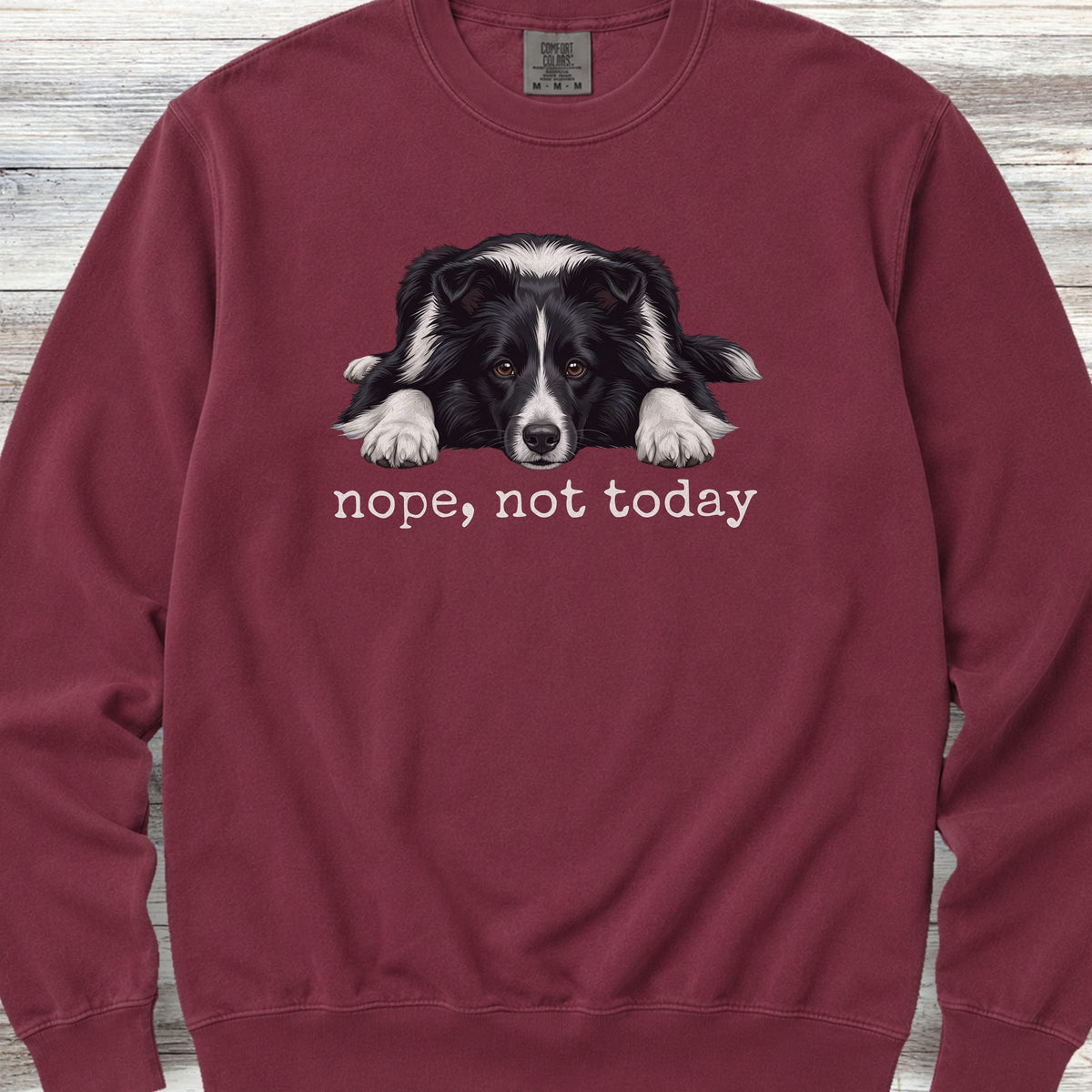 Shetland Sheepdog Bi-Black Nope Sweatshirt - Crimson