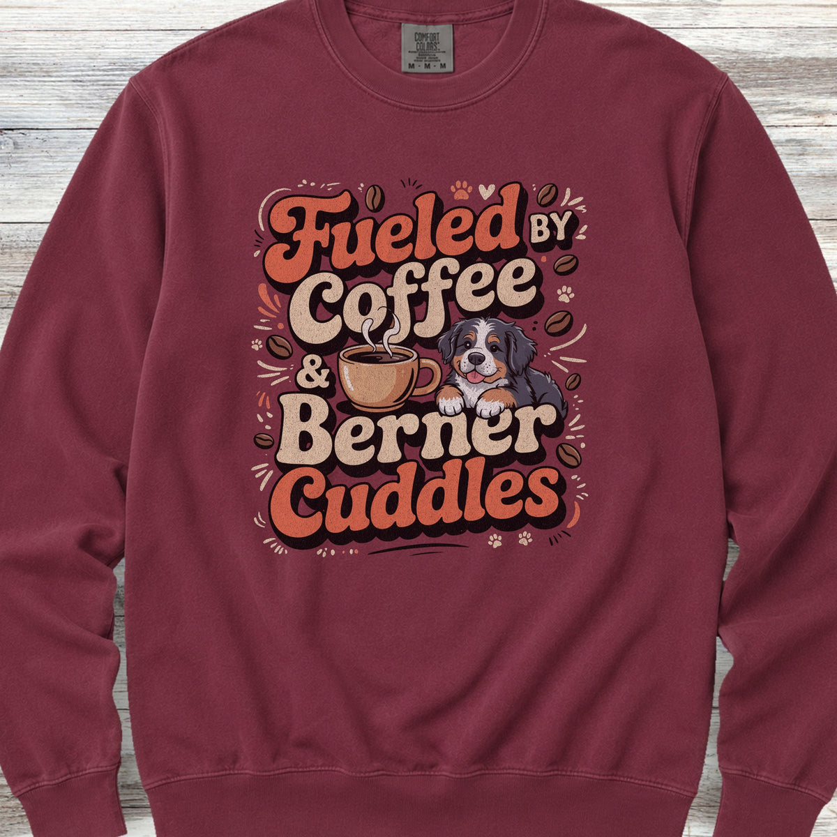 Bernese Mountain Dog Cuddles Sweatshirt - Crimson
