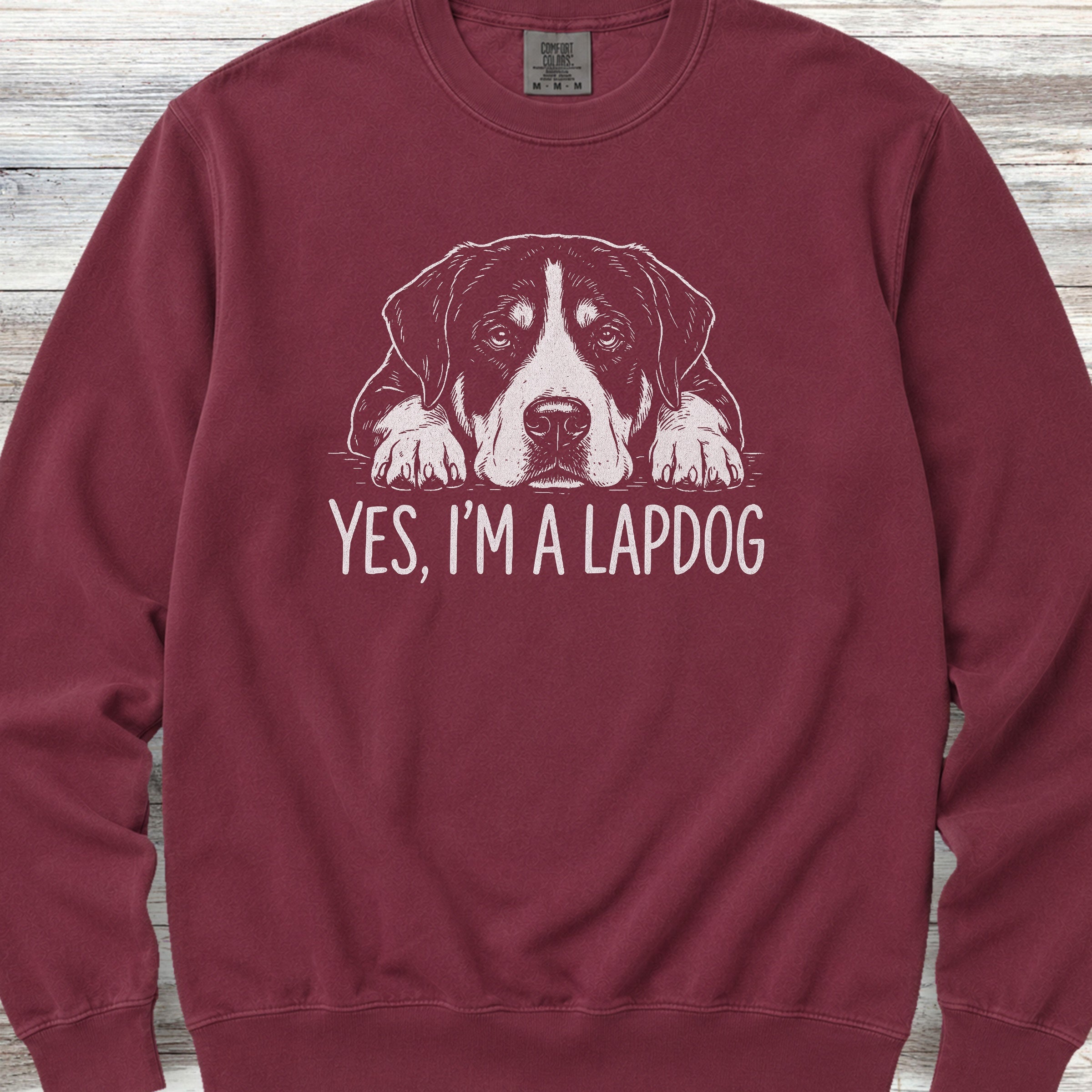 Swiss Mountain Dog Lap Dog Sweatshirt - Crimson