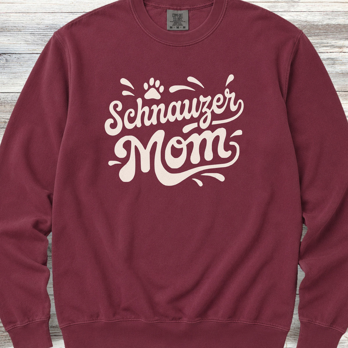 Schnauzer Groovy Mom Sweatshirt - Crimson