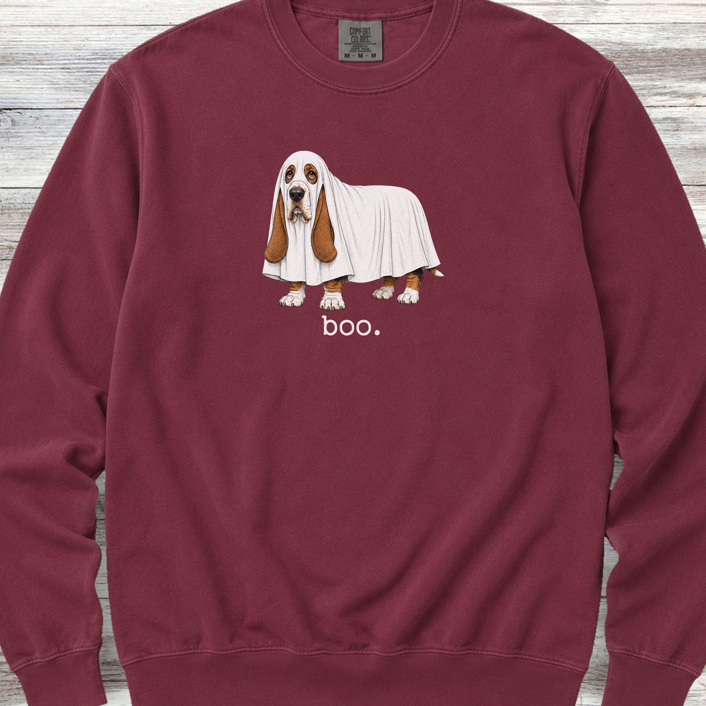 Basset Hound Boo Sweatshirt - Crimson