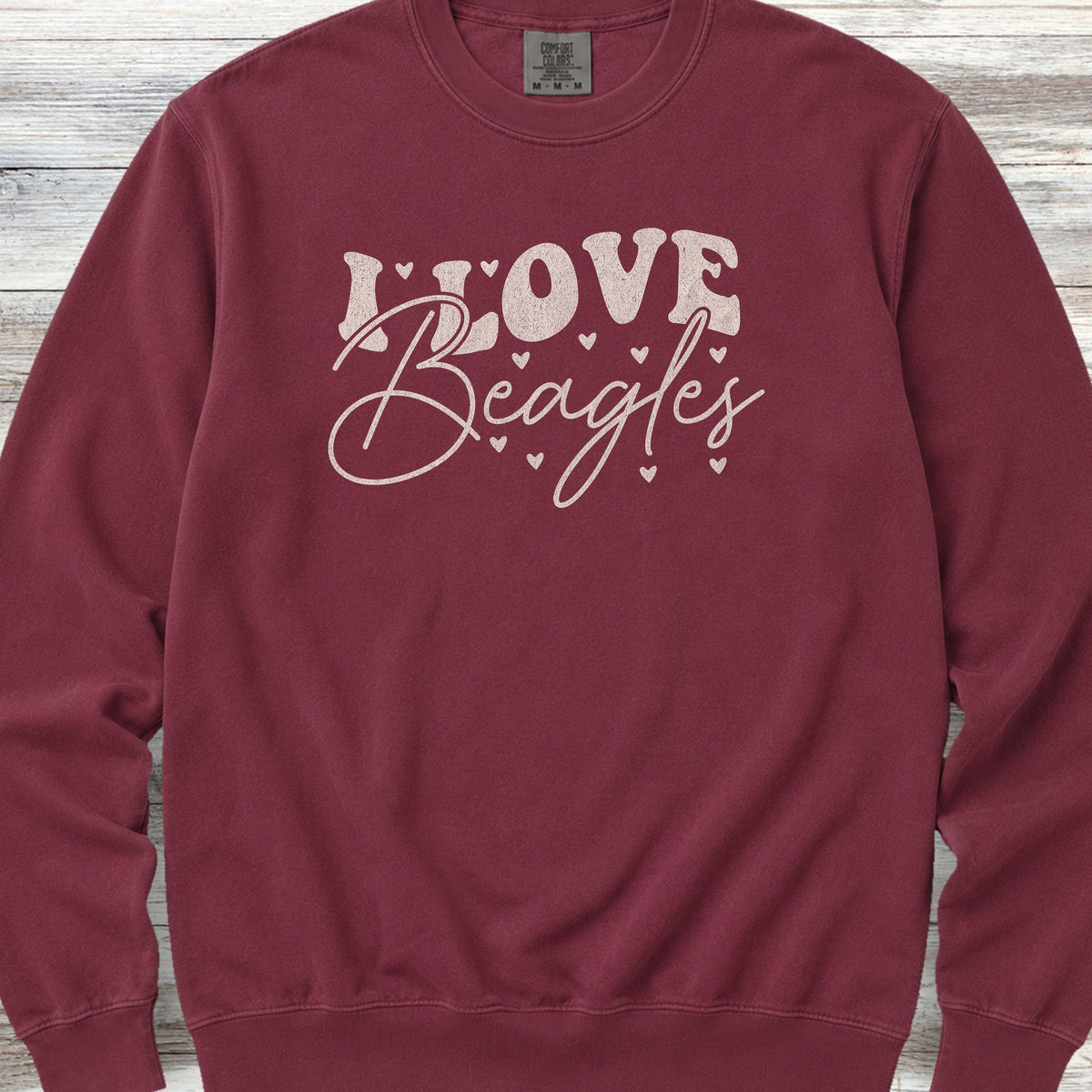 I Love Beagles Sweatshirt - Crimson