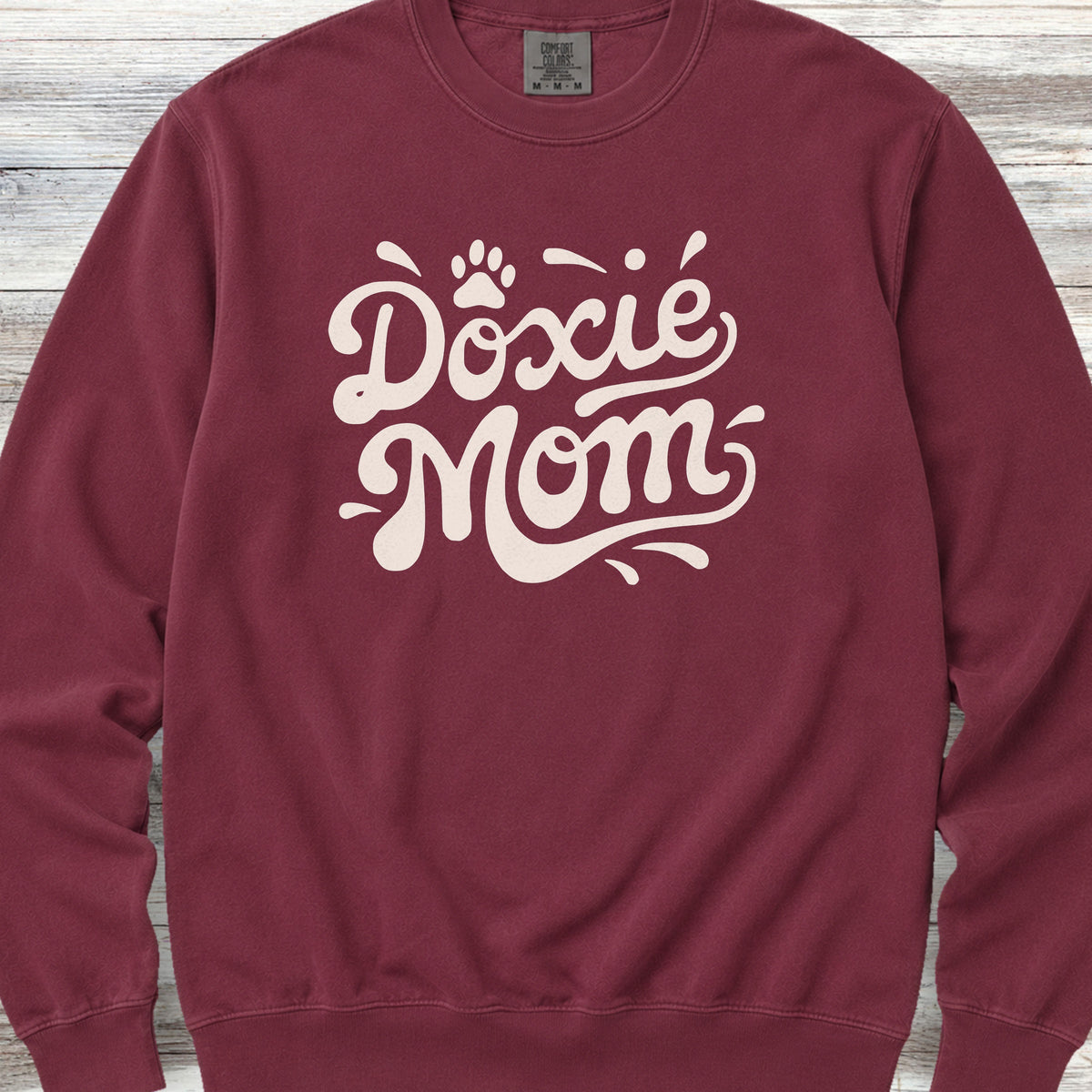 Dachshund Groovy Mom Sweatshirt - Crimson