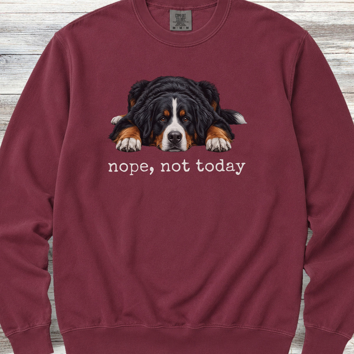 Bernese Mountain Dog Nope Sweatshirt - Crimson