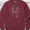 Dachshund Line Art Love Sweatshirt - Crimson