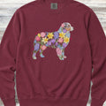 Australian Shepherd Spring Floral Silhouette Sweatshirt - Crimson