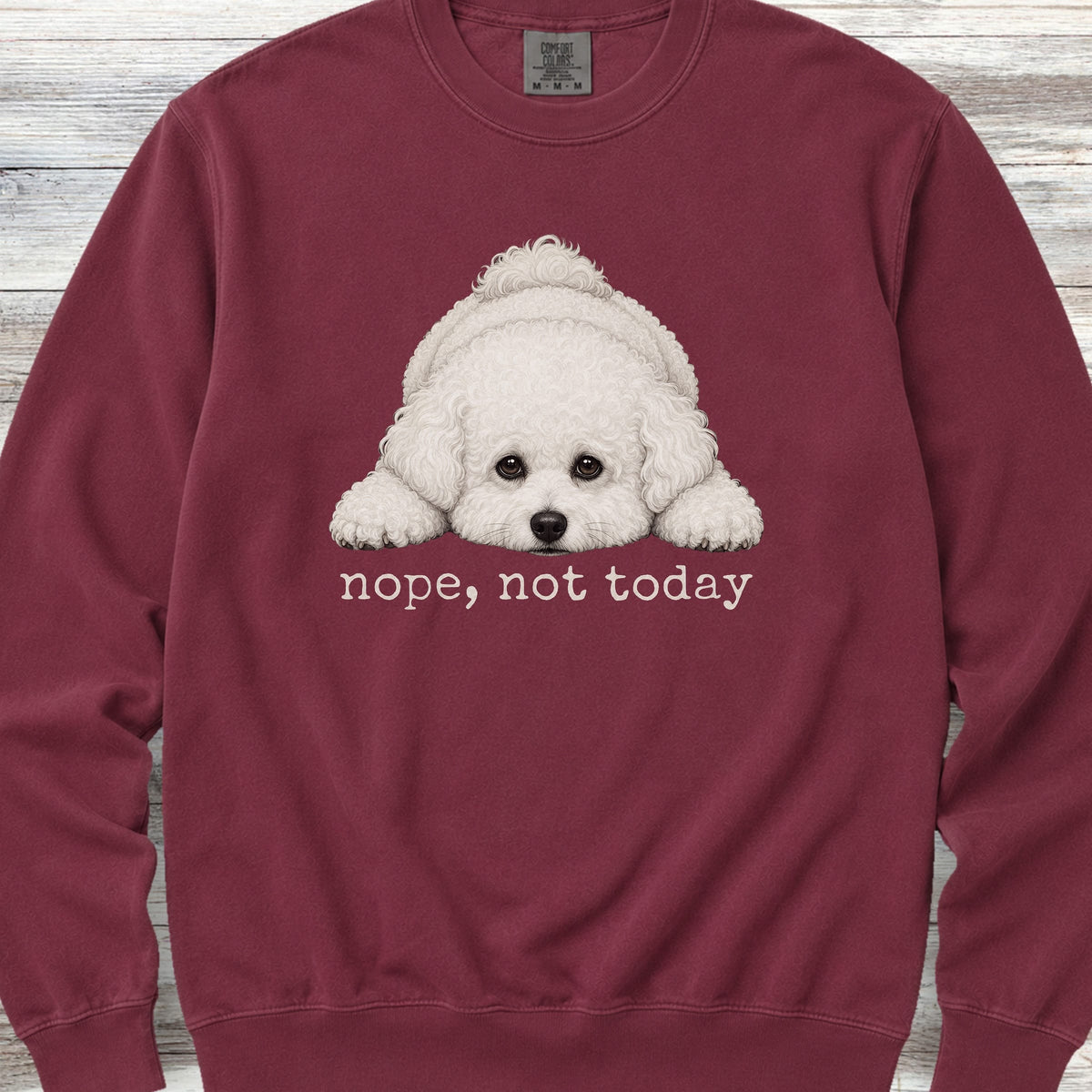 Bichon Frise Nope Sweatshirt - Crimson