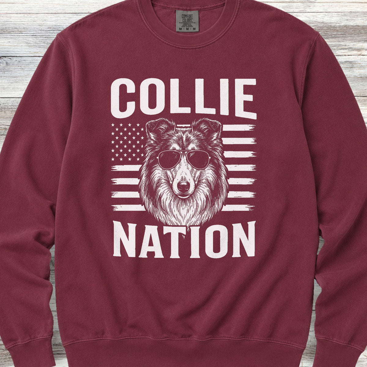 Rough Collie Nation Sweatshirt - Crimson