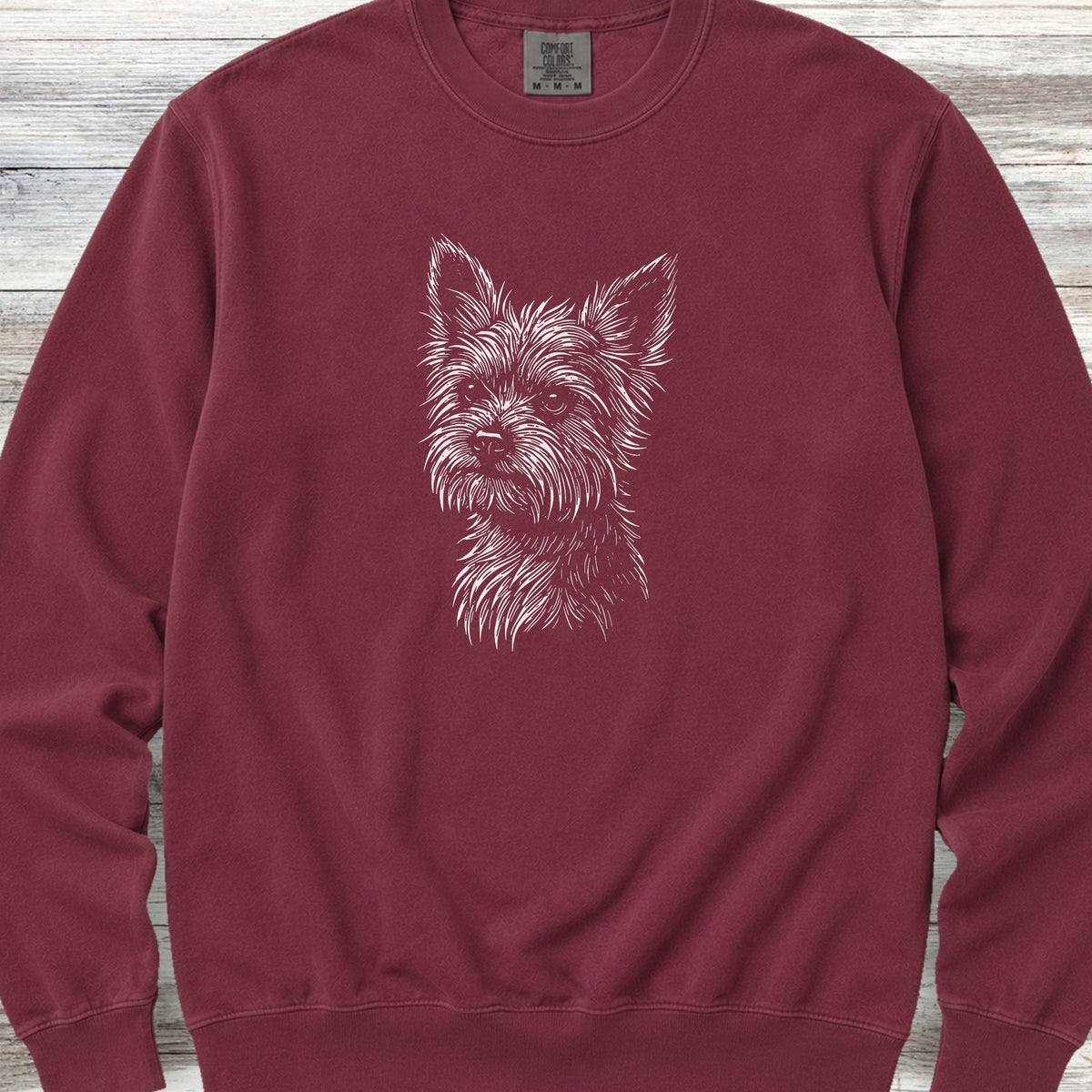 Yorkshire Terrier Sketch Sweatshirt - Crimson