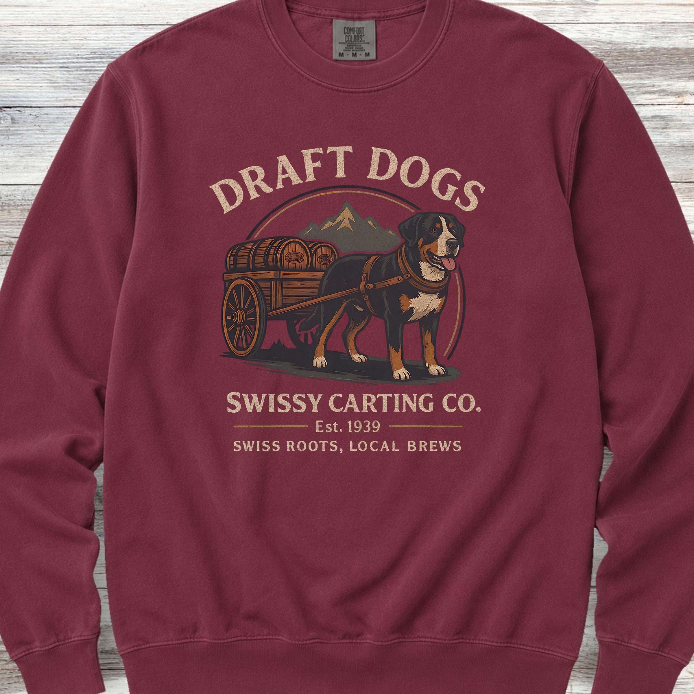Swiss Mountain Dog Draft Dogs Sweatshirt - Crimson