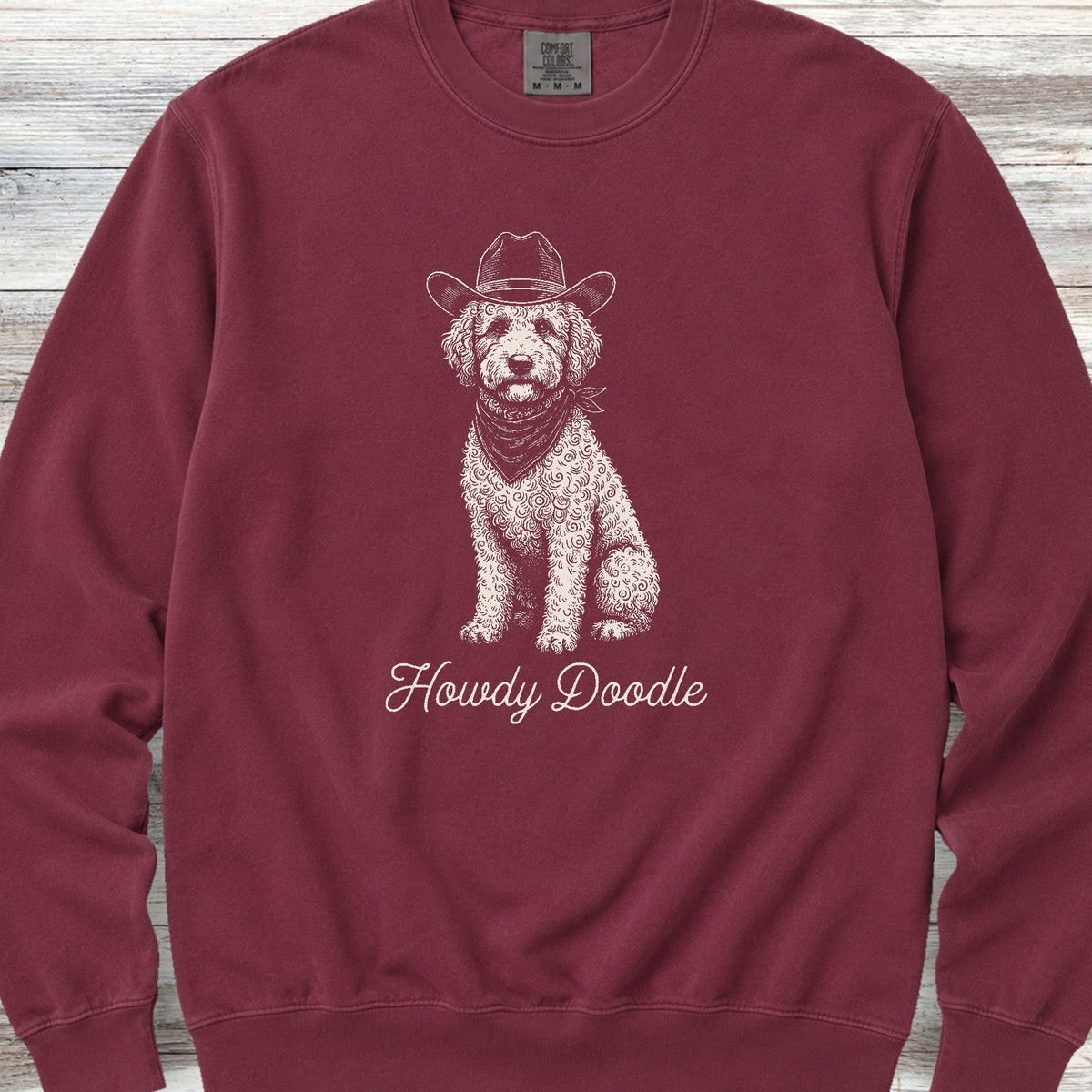 Labradoodle Howdy Doodle Sweatshirt - Crimson