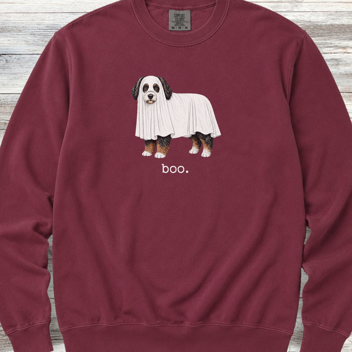 Bernedoodle Boo Sweatshirt - Crimson