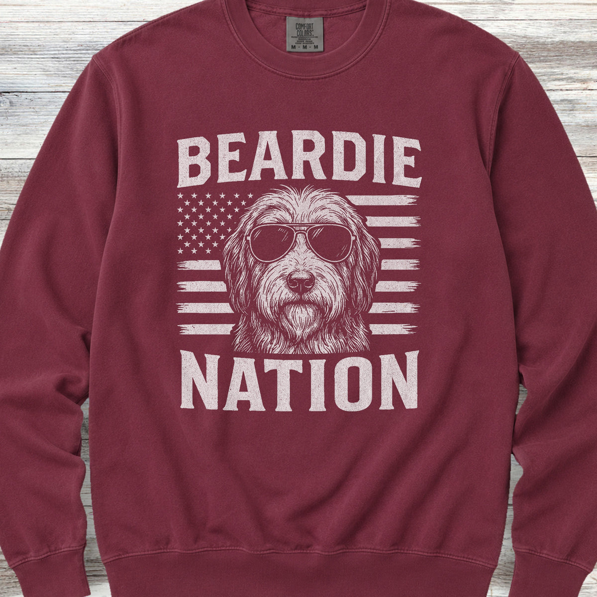 Bearded Collie Nation Sweatshirt - Crimson