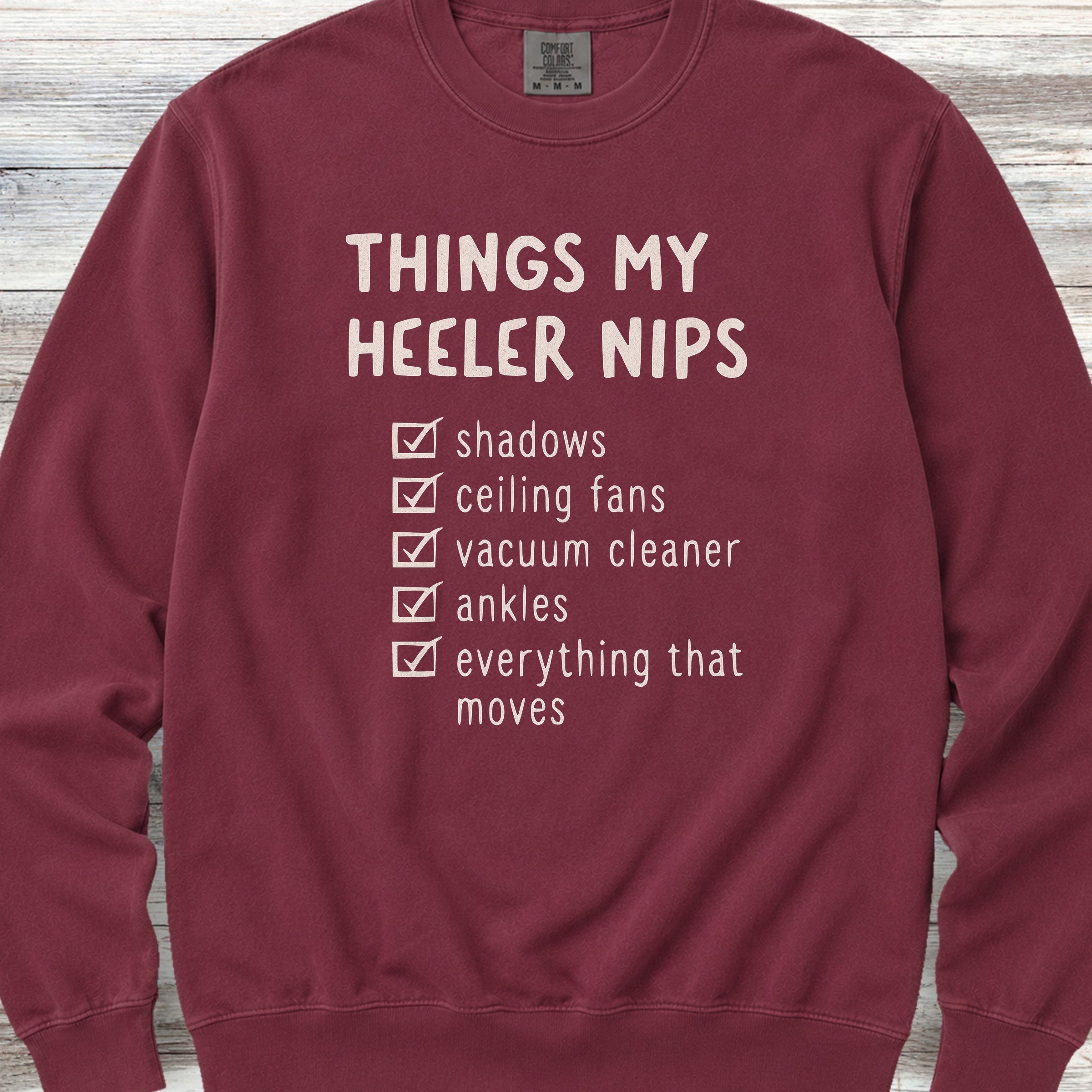 Australian Cattle Dog Nip List Sweatshirt - Crimson