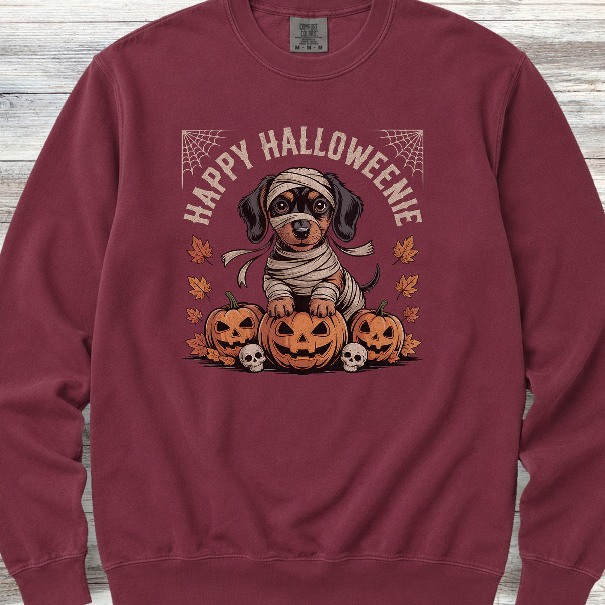 Dachshund Halloweenie Sweatshirt - Crimson