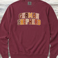 German Shepherd Fall Faux Patchwork Sweatshirt - Crimson