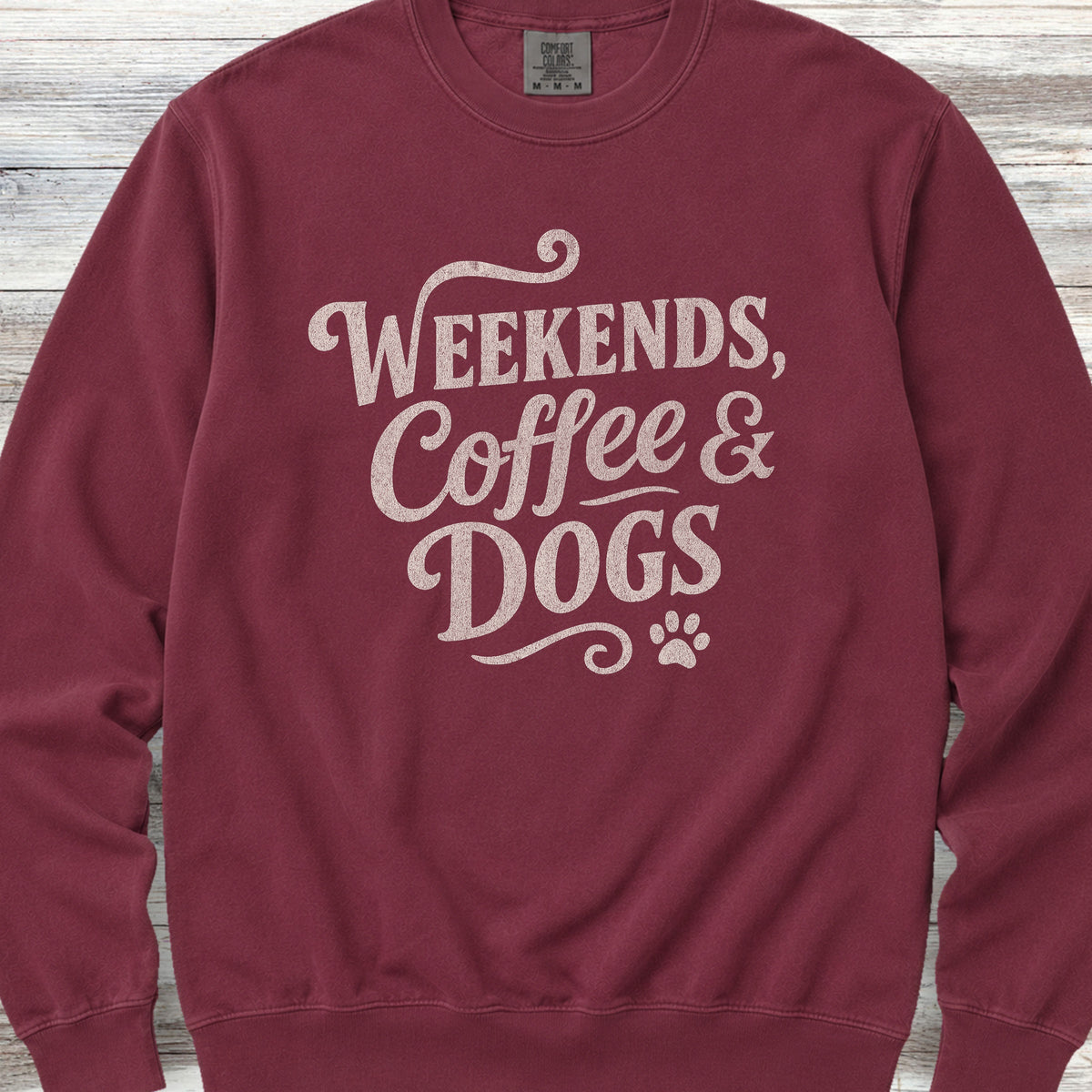 Weekends Coffee Dogs Sweatshirt - Crimson