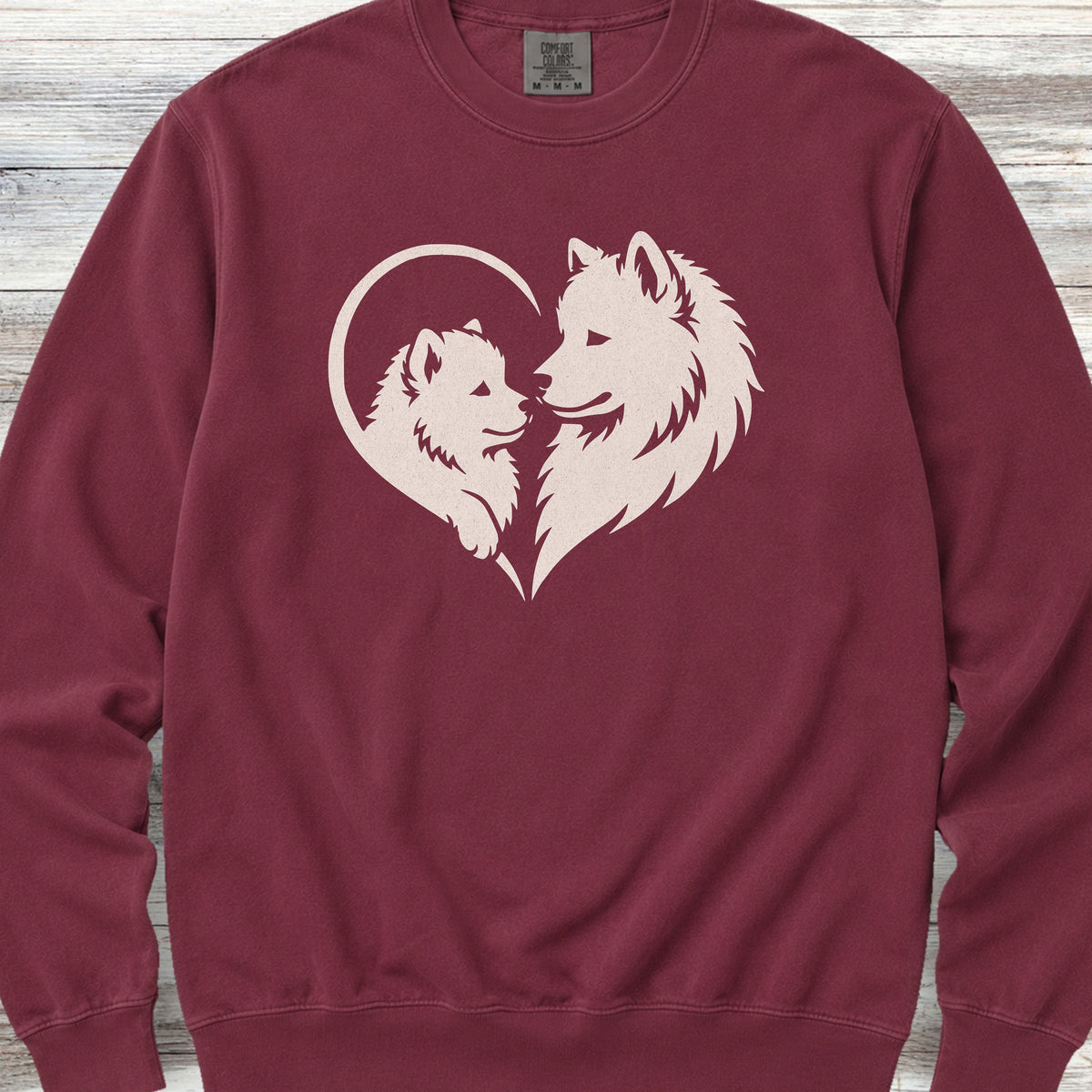 Samoyed Heart Bond Sweatshirt - Crimson