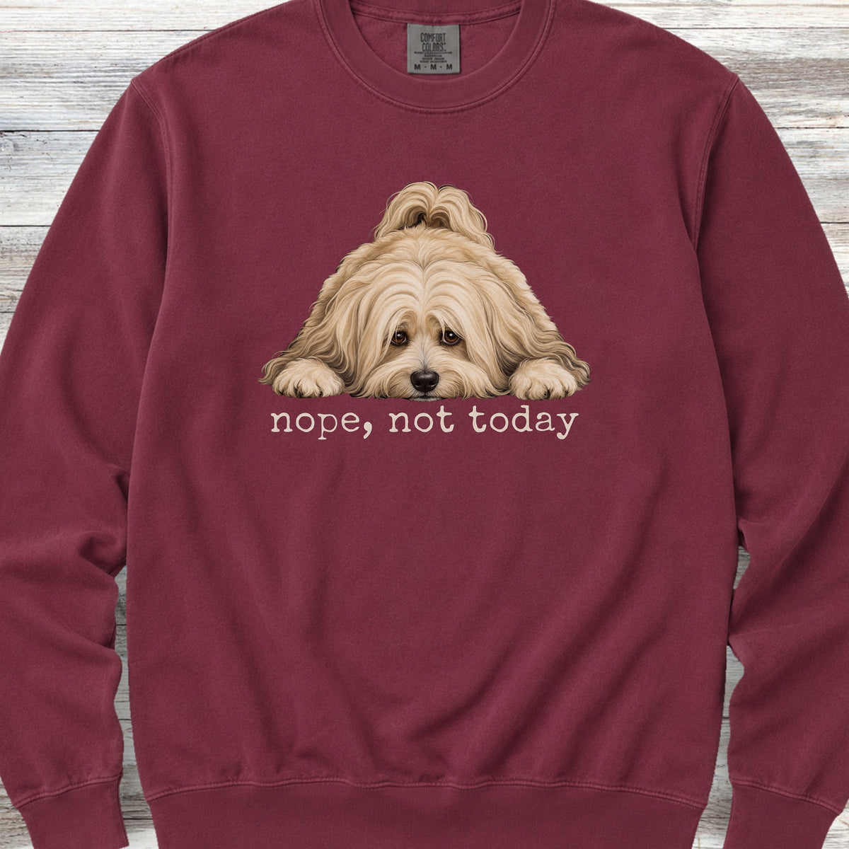 Havanese Nope Sweatshirt - Crimson
