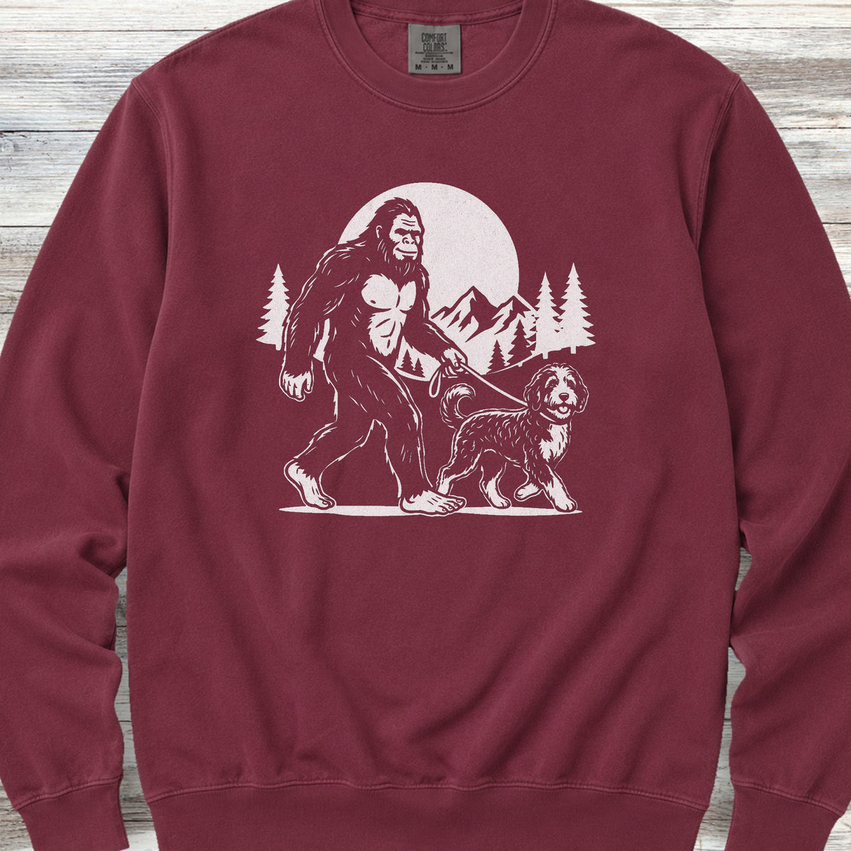 Bernedoodle & Bigfoot Sweatshirt - Crimson