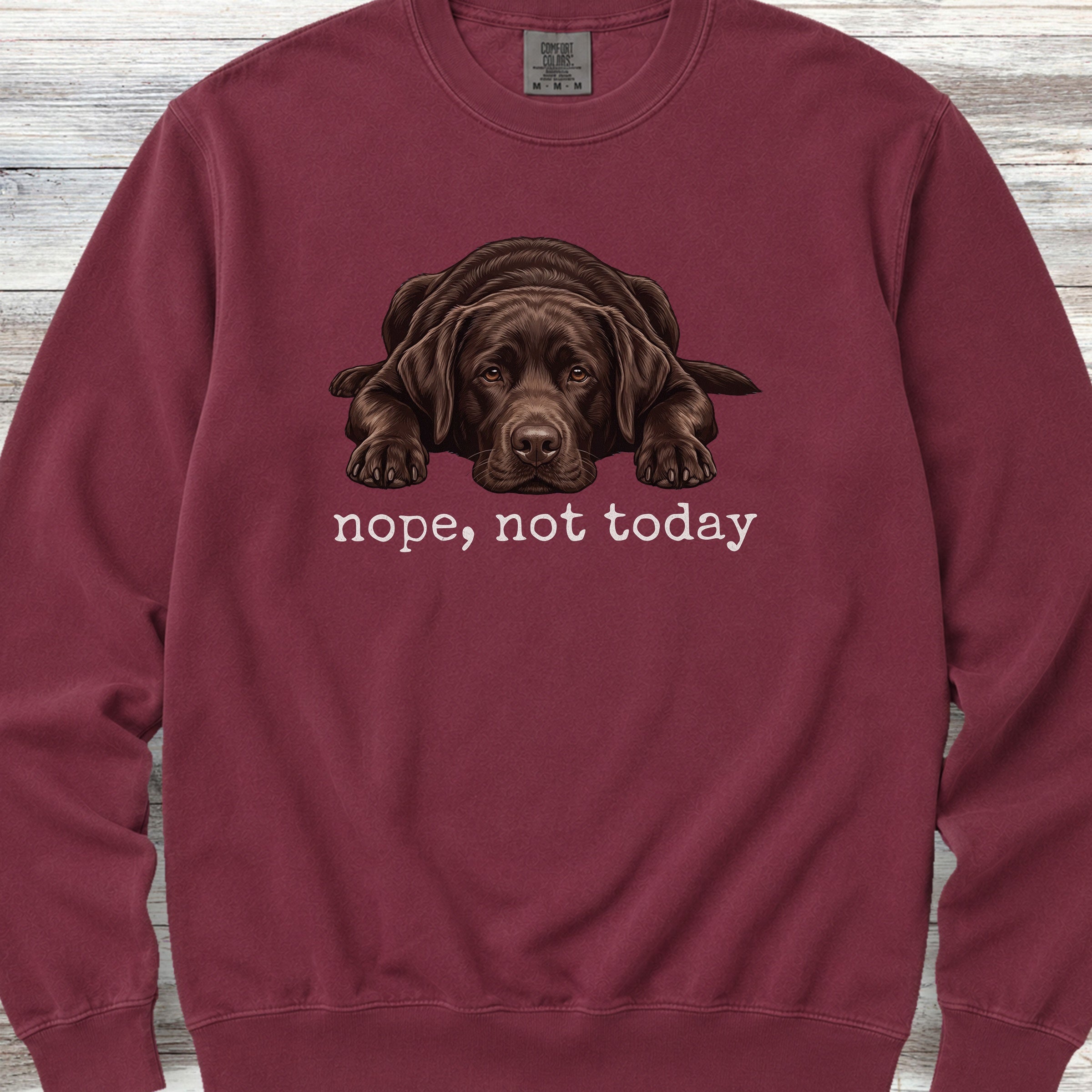 Labrador Retriever Chocolate Nope Sweatshirt - Crimson