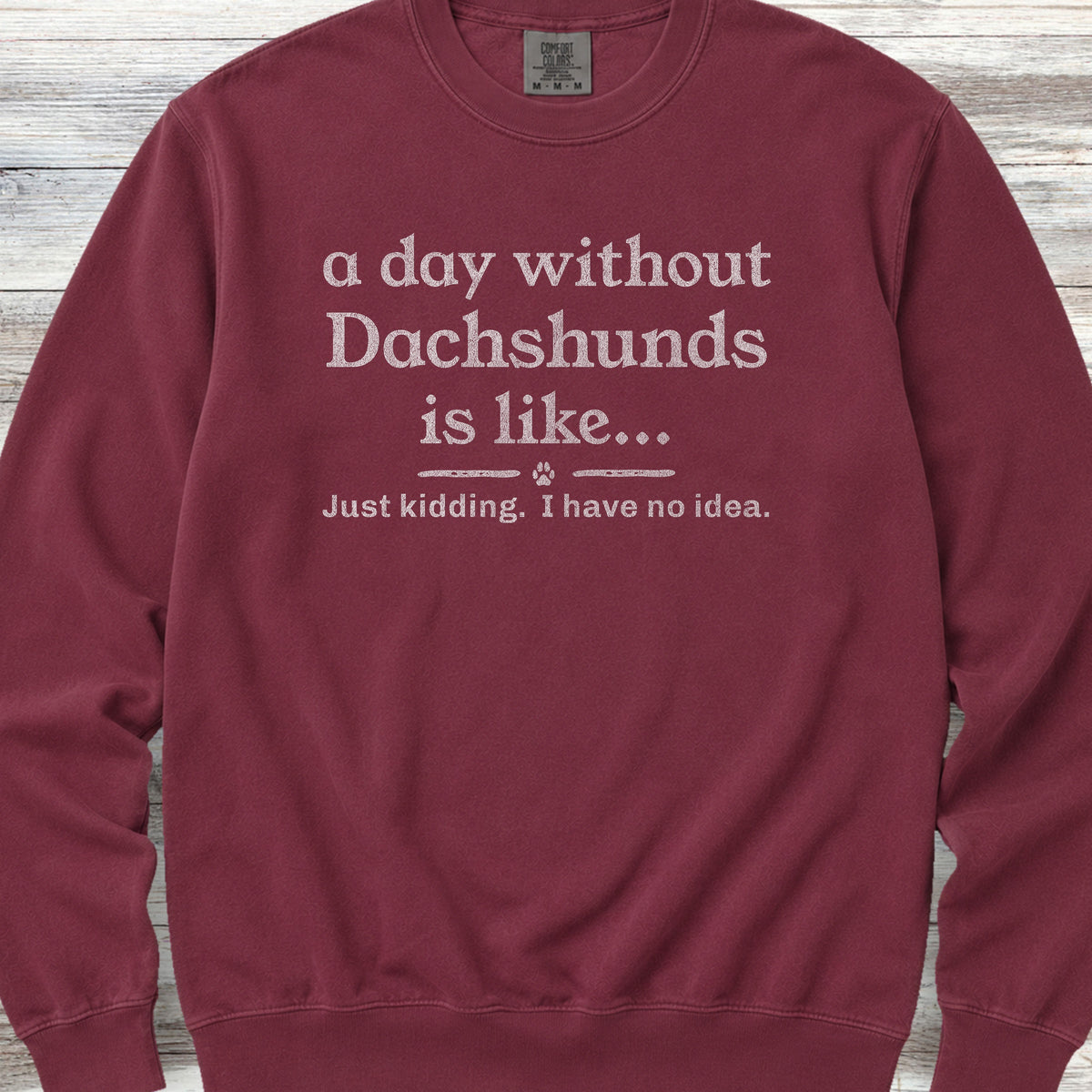 Dachshund Days Sweatshirt - Crimson