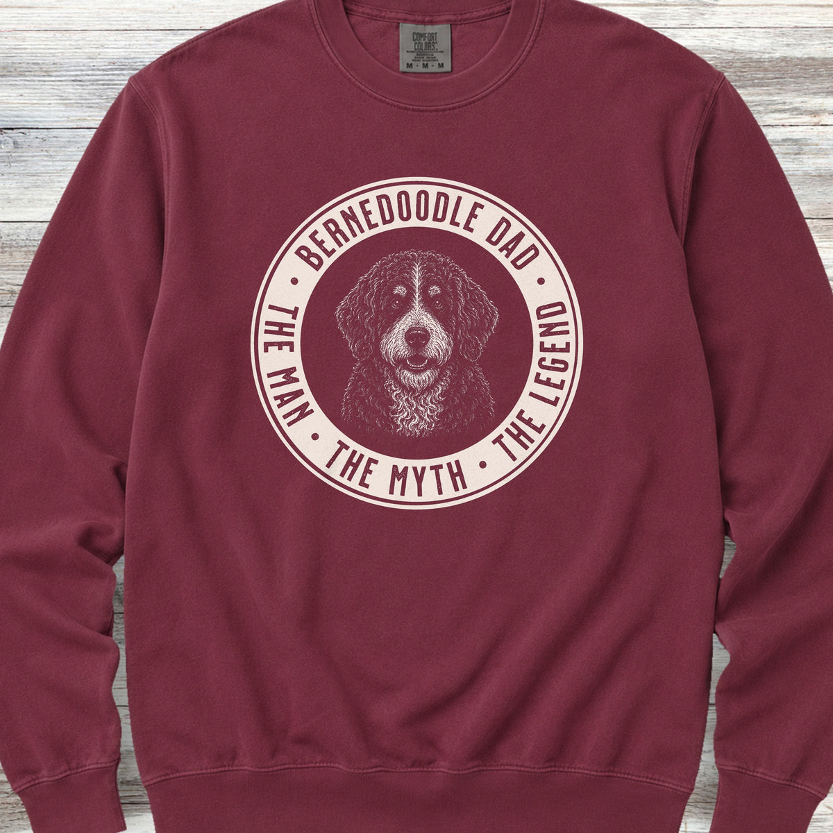 Bernedoodle Dad Legend Sweatshirt - Crimson