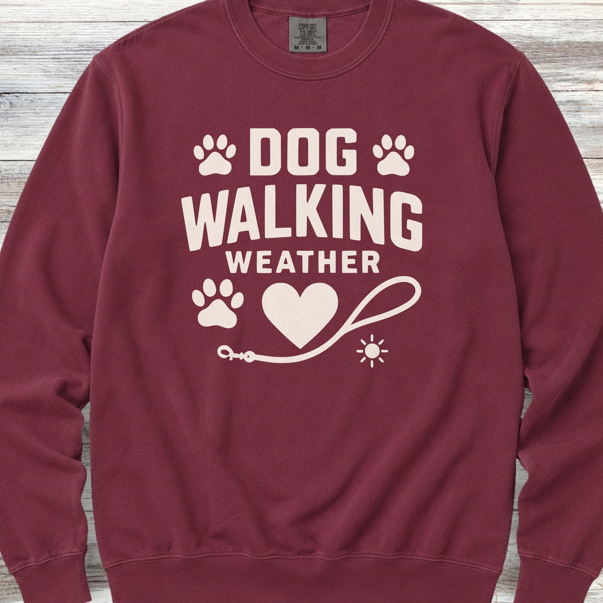 Dog Walking Weather Sweatshirt - Crimson
