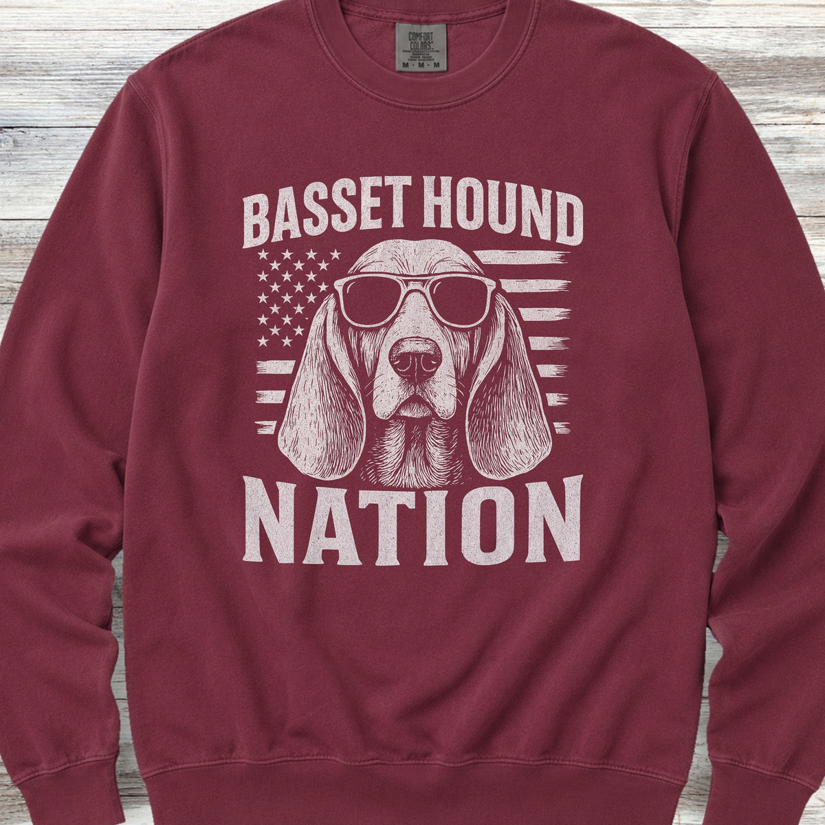 Basset Hound Nation Sweatshirt - Crimson